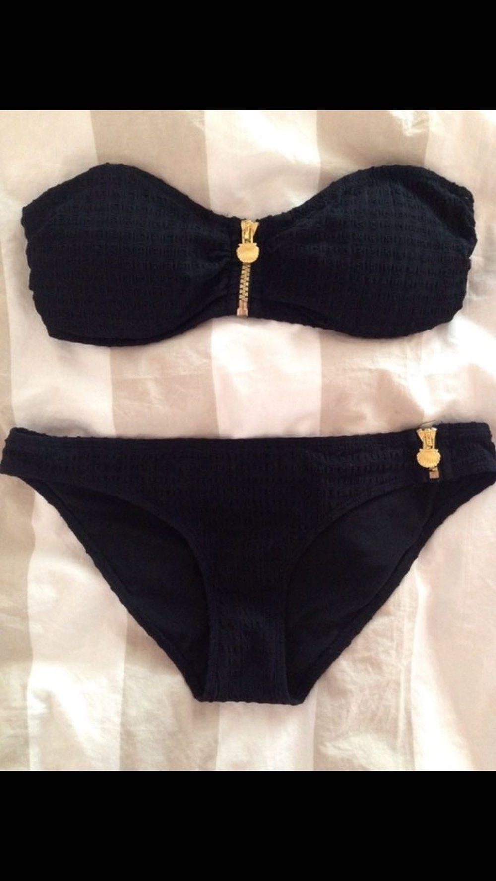 New Yorker Bikini zipper Reißverschluss schwarz Gold S XS :: Kleiderkorb.ch