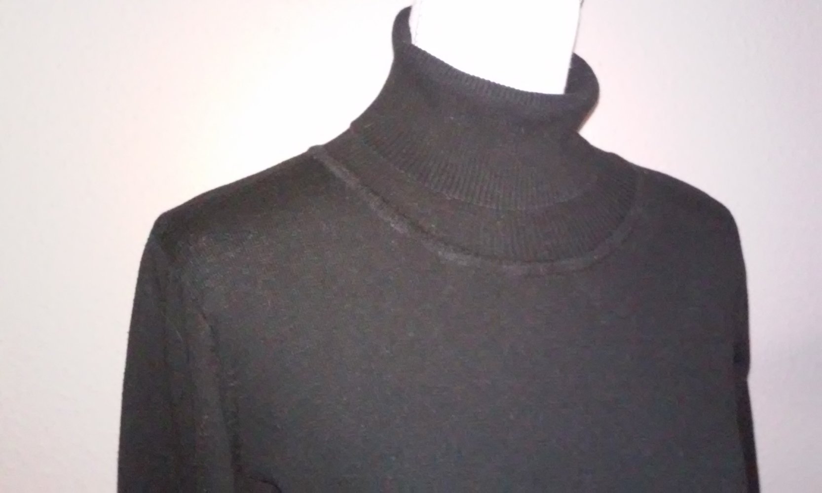 Rollkragenpullover Rolli Pulli langarm schwarz 