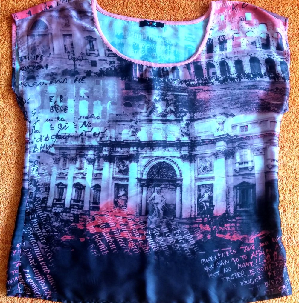 Damen Shirt Sommer Print Bluse Gr.M Rosa/Bunt von Yest NW