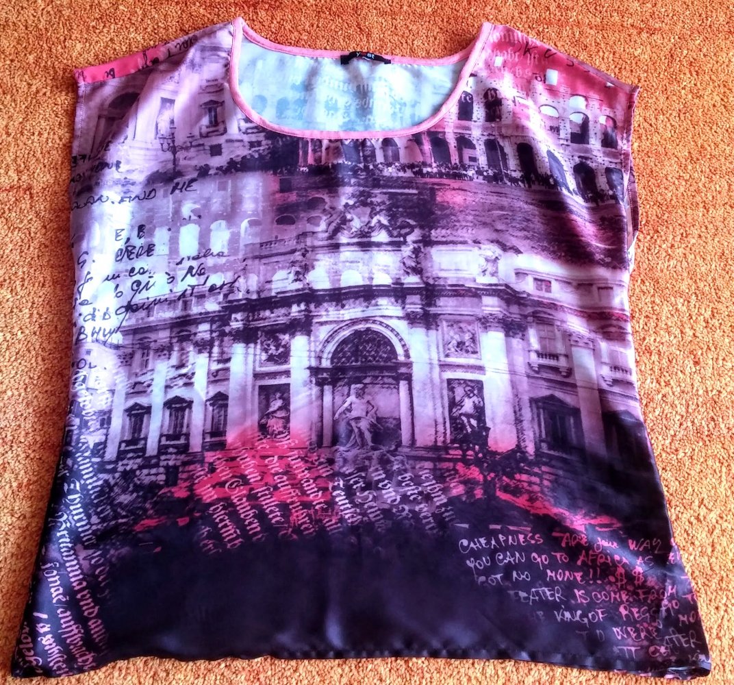 Damen Shirt Sommer Print Bluse Gr.M Rosa/Bunt von Yest NW