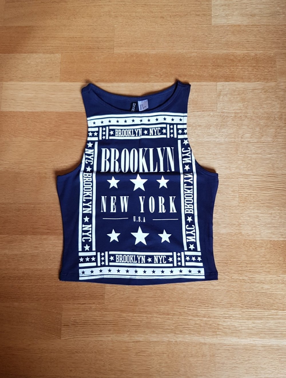Neues Sommertop Shirt mit Frontal Print dunkelblau   Gr.S neu