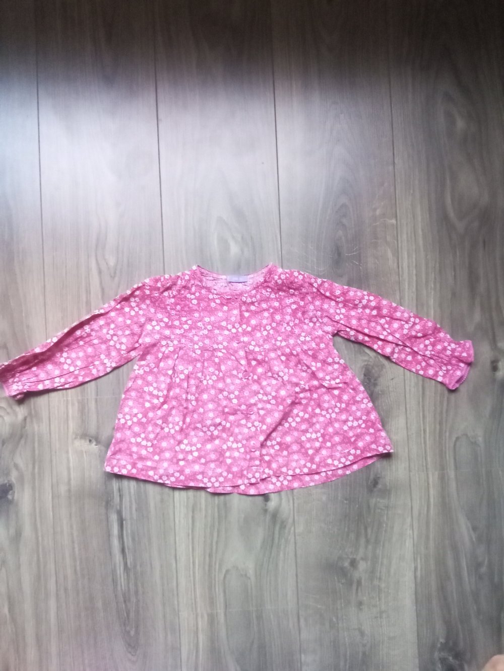 LA-Shirt 92 Hema Tunika pink geblümt 100% Baumwolle