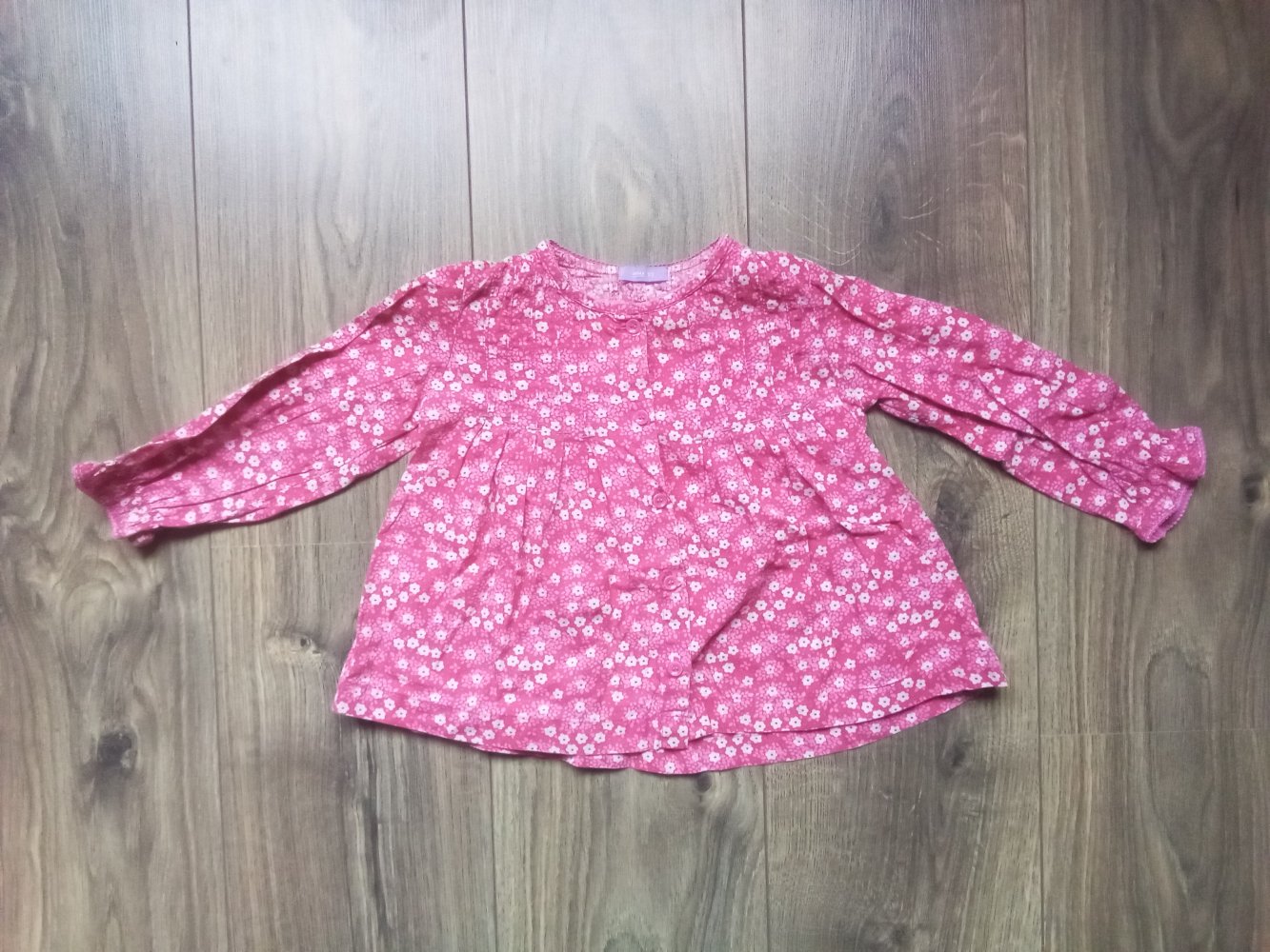 LA-Shirt 92 Hema Tunika pink geblümt 100% Baumwolle