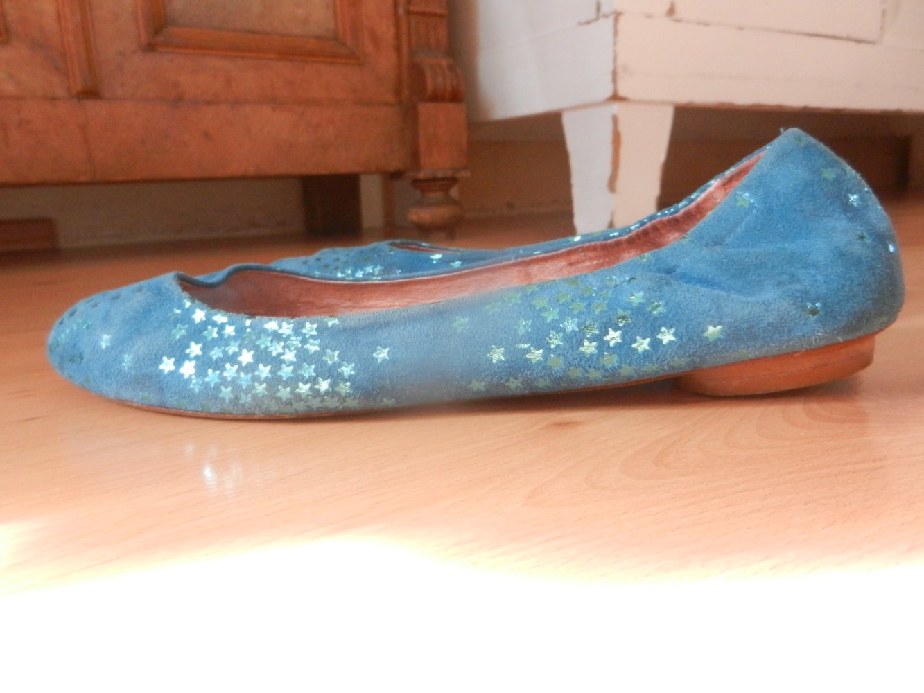 Leder Peeptoes 39 Laura blau Sterne Wildleder Lederschuhe BERLIN