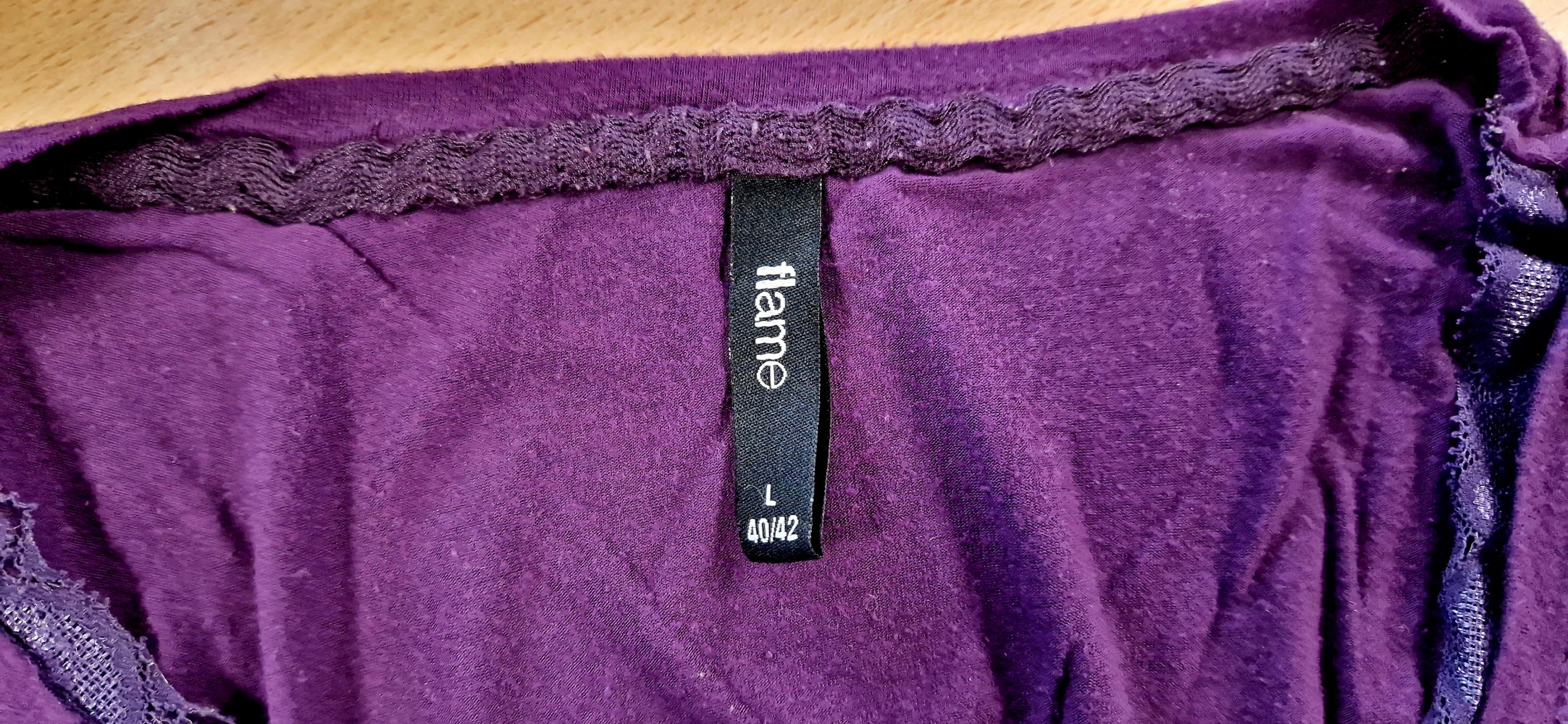 Pullover mit Spitze, Oberteil, flame violett, Größe L ( 40 /42 ), gebraucht