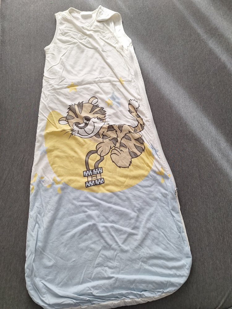 Niedlicher Kinderschlafsack mit Tigerkatze, 110 cm
